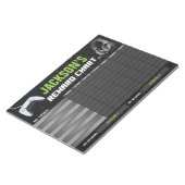 Game On Gaming Neon Green Reward Chart Personalise Notitieblok (Schuin)