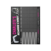 Game On Gaming Neon Pink Reward Chart gepersonalis Notitieblok (Linkerzijde)