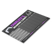 Game On Gaming Paarse beloningsgrafiek Gepersonali Notitieblok (Schuin)