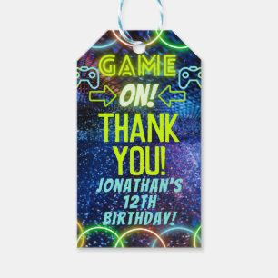 Game On Gaming Verjaardagsfeestje Bedankt Favor Cadeaulabel