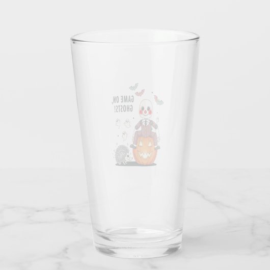 Game on Ghosts Halloween Glas (Achterkant)