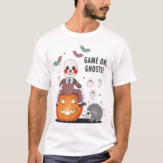 Game on Ghosts Halloween T-shirt (Voorkant)
