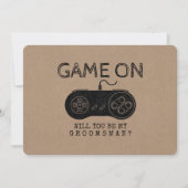 Game On - Grappige Gamer Bruidsjonker of Getuige Kaart (Voorkant)