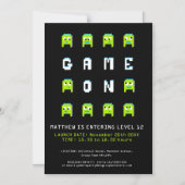 Game on green gaming 12e verjaardag party magnetische uitnodiging (Voorkant)