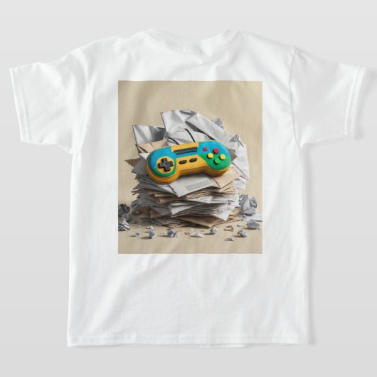 Game On: Handgemaakte video joypad ontwerp T-shirt (Laag Achter)