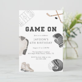 Game On Hockey Verjaardagsfeest Neutrale Sport Kin Kaart