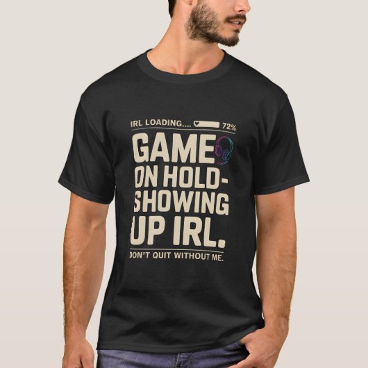 Game On Hold – Showing Up IRL (Neon Headset) T-shirt (Voorkant)