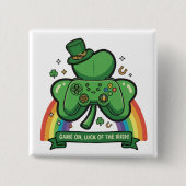 Game On Iers Geluk | St. Patrick's Dag Game Vierkante Button 5,1 Cm (Voorkant)