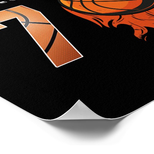 Game-on Ik ben het draaien 7 Basketbal 7e verjaard Poster (Hoek)