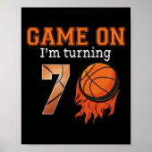 Game-on Ik ben het draaien 7 Basketbal 7e verjaard Poster (Voorkant)