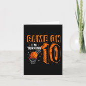 Game On I'm Turning 10 Basketbal 10e verjaardag B Kaart (Voorkant)