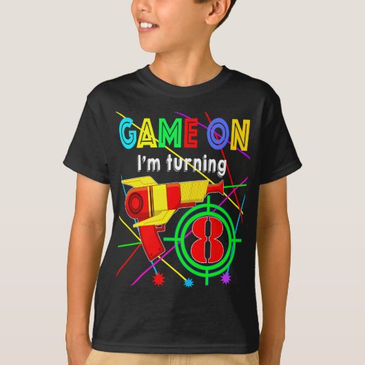 Game On I'm Turning 11 jaar Laser Label Meisje Geb T-shirt (Voorkant)