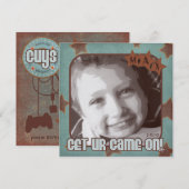 Game On Invitation Kaart (Voorkant / Achterkant)