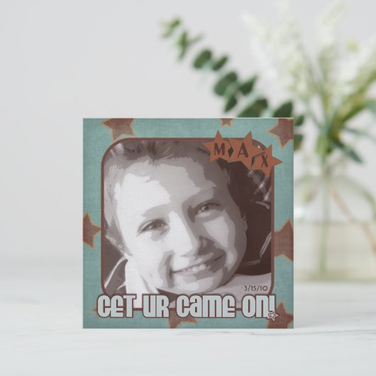 Game On Invitation Kaart (Staand voorkant)