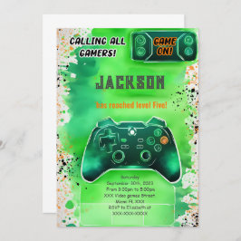 Game On, jongen Videospel Verjaardag Kaart