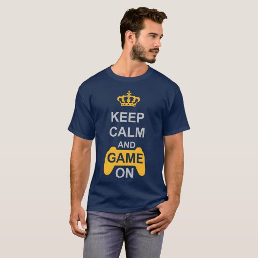 Game On Keep Calm retro T-shirt (Voorkant volledig)