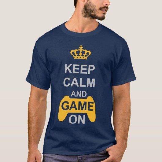 Game On Keep Calm retro T-shirt (Voorkant)