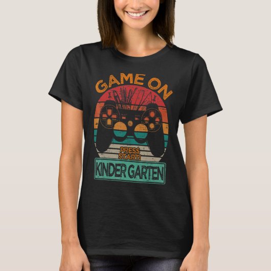 Game on Kindergarten Terug naar de game op school T-shirt (Voorkant)