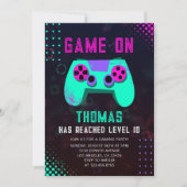 Game On | Level up Gamer Videogame verjaardag Kaart (Voorkant)