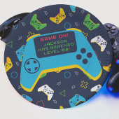 Game On & Level Up Video Game Boy Birthday Papieren Bordje