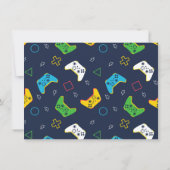 Game On & Level Up | Video Game Boy Verjaardagsfee Kaart (Achterkant)