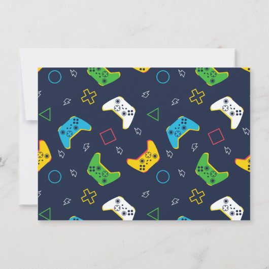 Game On & Level Up | Video Game Boy Verjaardagsfee Kaart (Achterkant)