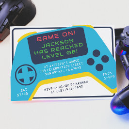 Game On & Level Up | Video Game Boy Verjaardagsfee Kaart