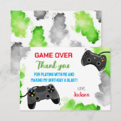 Game On Level Up Video Game Hartelijk dank Save The Date (Voorkant / Achterkant)