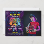 Game On Level Up Video Game Verjaardag Kaart (Voorkant)