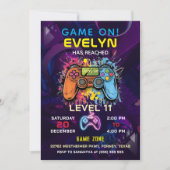 Game On Level Up Videospel Verjaardag Kaart (Voorkant)