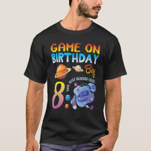 Game on My Birthday Gamer Boy heeft net Lev bereik T-shirt