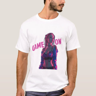 Game On Neon Gamer Meisje T-shirt