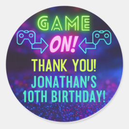 GAME ON! Neon Gaming Sticker – Jonathan’s 10th Bir