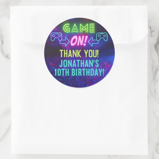 GAME ON! Neon Gaming Sticker – Jonathan’s 10th Bir (Tas)
