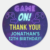 GAME ON! Neon Gaming Sticker – Jonathan’s 12th Bir (Voorkant)