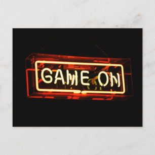 Game On Neon Sign Sportgamer Briefkaart