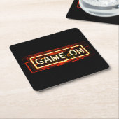 Game On Neon Sign Sportgamer Kartonnen Onderzetters (Schuin)