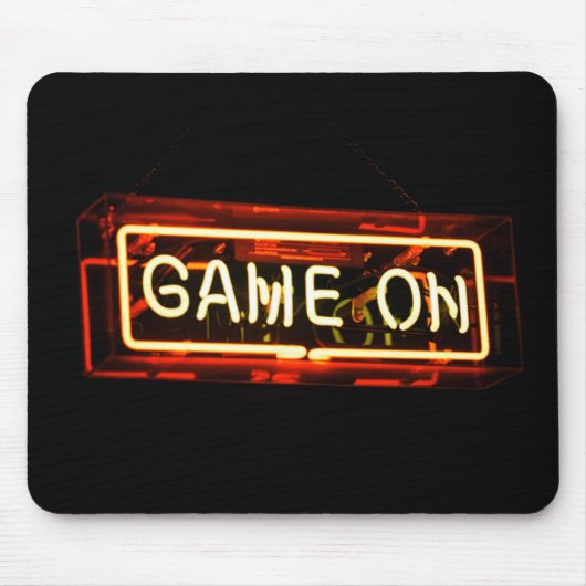 Game On Neon Sign Sportgamer Muismat (Voorkant)