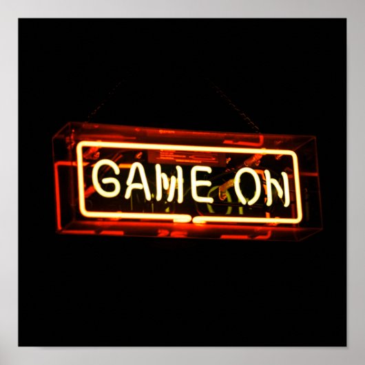 Game On Neon Sign Sportgamer Poster (Voorkant)