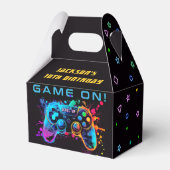 Game On Neon Video Game Arcade Verjaardagsgunst Bo Bedankdoosjes (Achterkant)