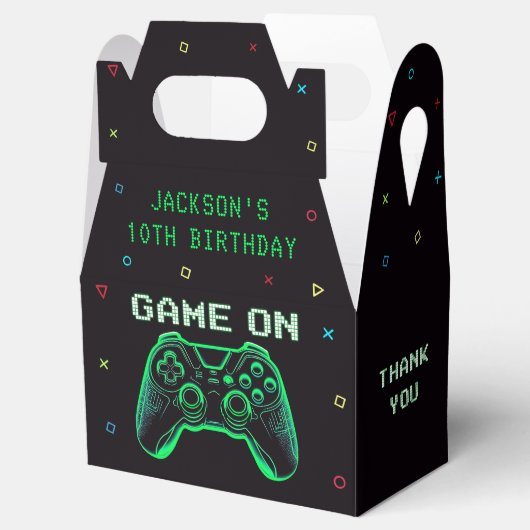 Game On Neon Video Game Arcade Verjaardagsgunst Bo Bedankdoosjes (Geopend)