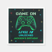 Game On Neon Video Game Kinderen Verjaardags Serve Servet (Voorkant)