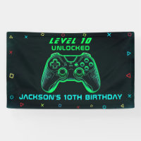 Game On Neon Video Game Party Verjaardagsgame Game