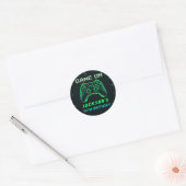 Game On Neon Videospel Verjaardag Ronde Sticker (Envelop)