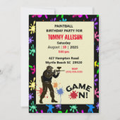 Game on Paintball Birthday Party Kaart (Voorkant)