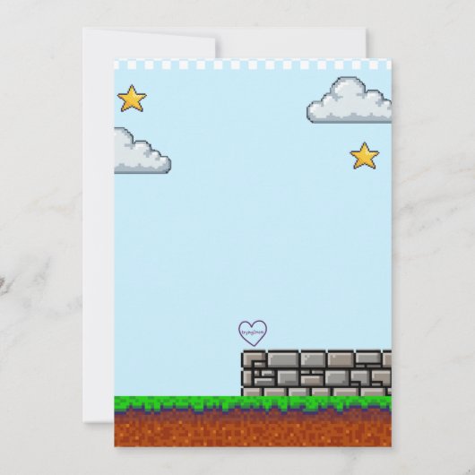 Game On! Pixel Block Game Birthday Kaart (Achterkant)