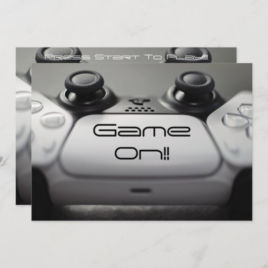 "Game ON!!" PlayStation-feestje Kaart (Voorkant / Achterkant)