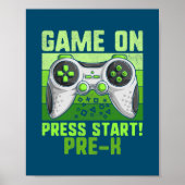 Game on Pre-k Toddler Video Gamer Kinder terug naa Poster (Voorkant)