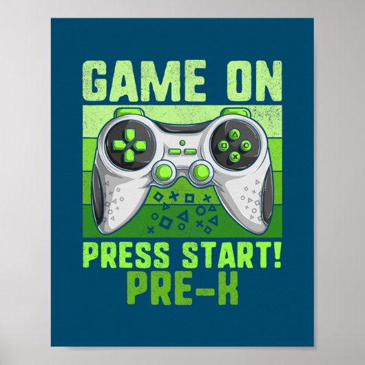 Game on Pre-k Toddler Video Gamer Kinder terug naa Poster (Voorkant)