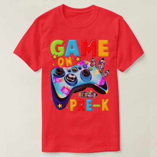 Game on Pre-K Video Gift First Day of Pre-School  T-shirt (Design voorkant)